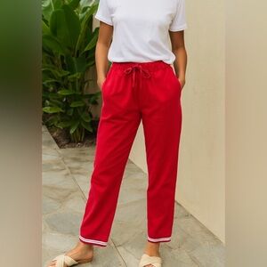 Vintage Hawaiian Club Hula Gitano Womens Red High Rise Pants sz S Beach Travel